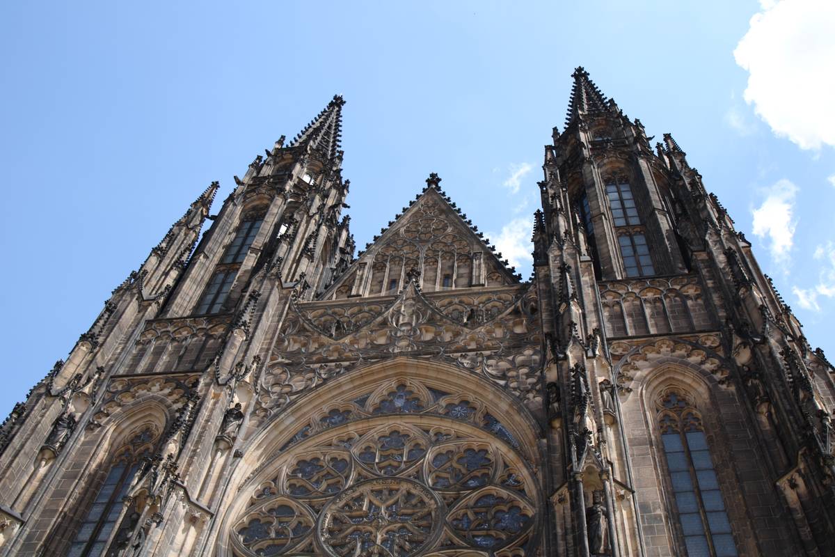 front of a giant church